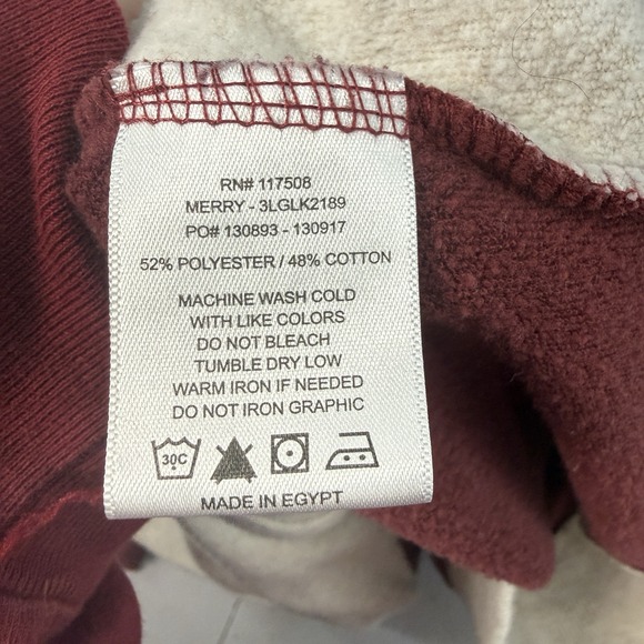 Levi's Sweatshirt Unisex Medium Maroon Colorblock Hoodie Logo Long Sleeve Casual - Picture 9 of 13